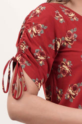 Women's Knitted Tops (Maroon Printed)